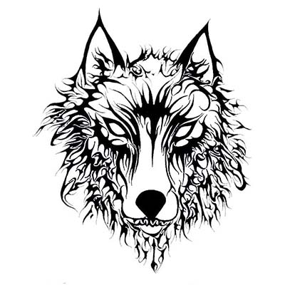 Evil Wolf Design Water Transfer Temporary Tattoo(fake Tattoo) Stickers NO.11703